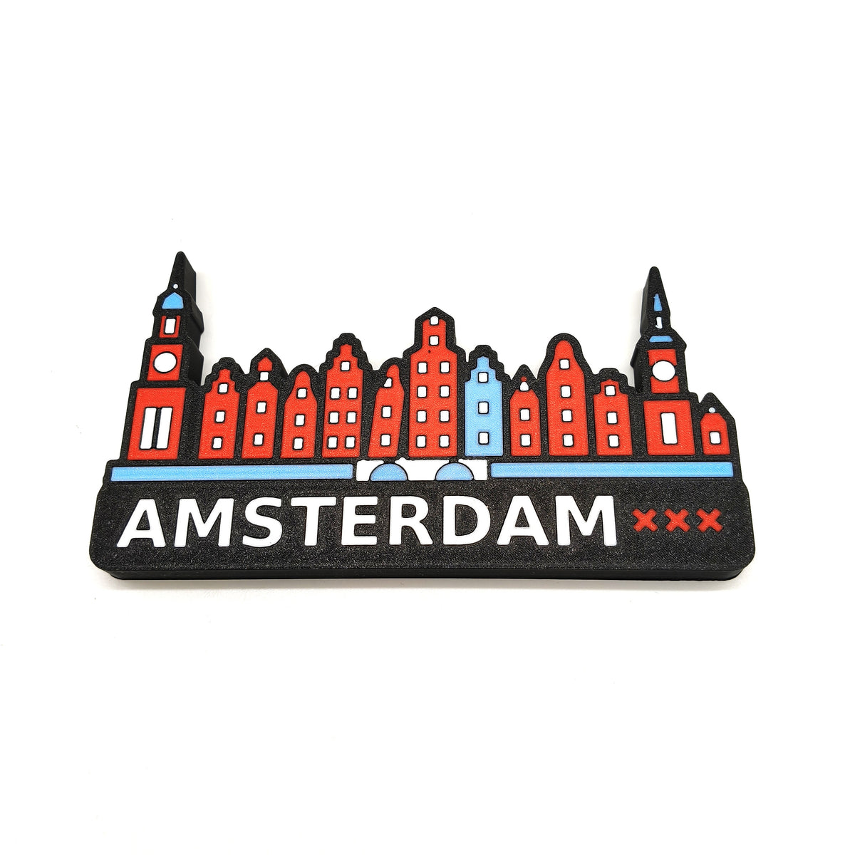 Skyline Amsterdam – kleurrijk stadssilhouet
