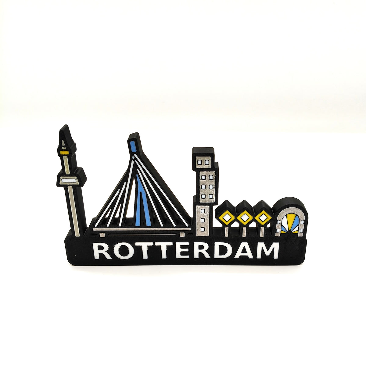 Skyline Rotterdam – kleurrijk stadssilhouet