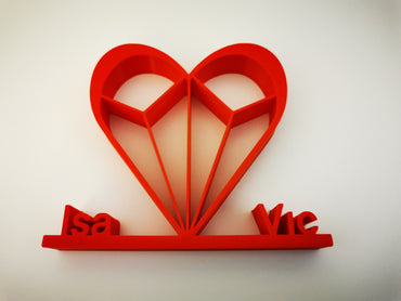 Love Custom Sign | Personalized Name Sign | 3D heart for couples| Valentine's Day gift| wedding gift| Home Wall Decor | Anniversary Gift