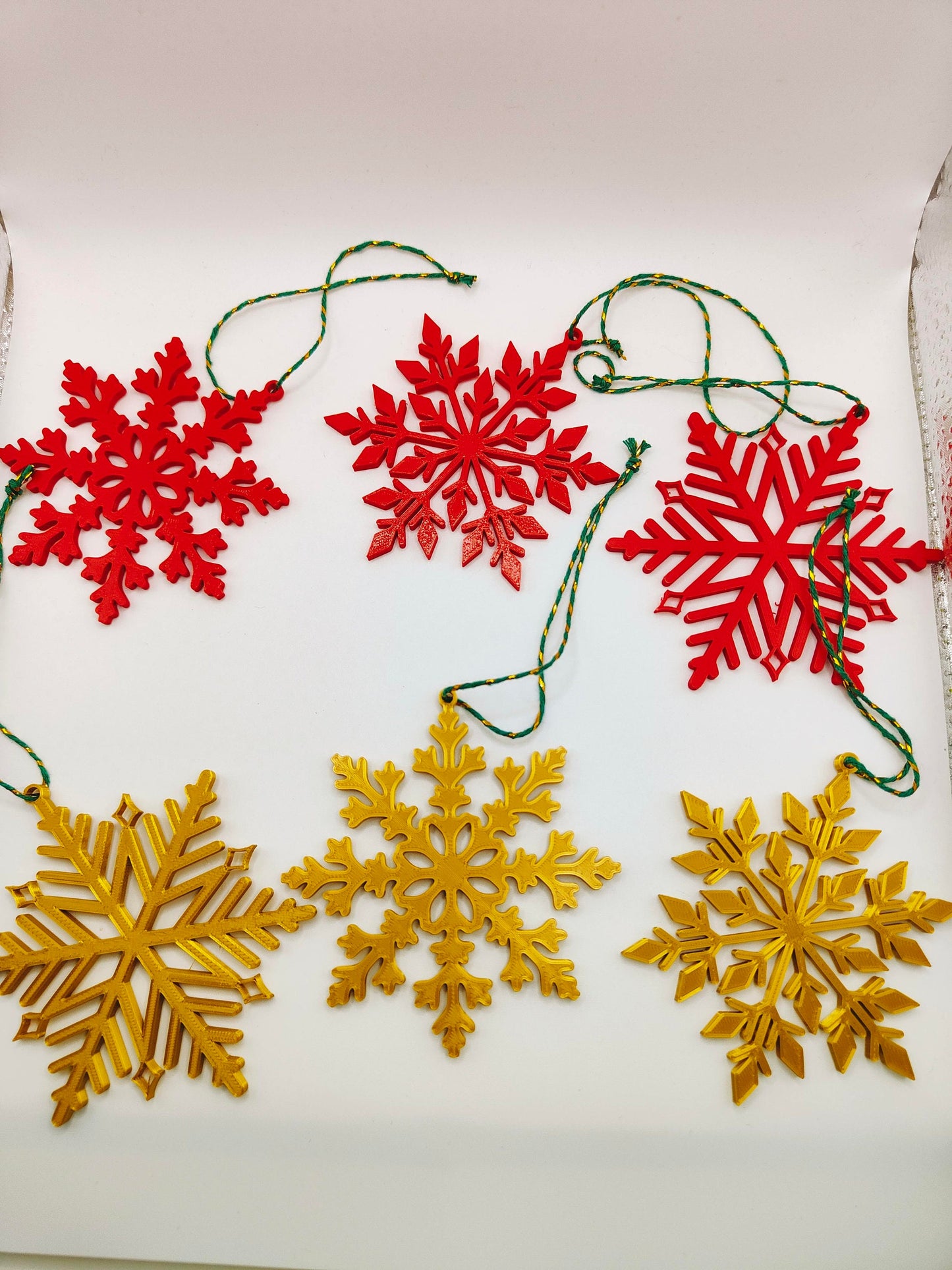 Snowflakes set of 3 Christmas decorations | christmas tree decoration | 3D Printed