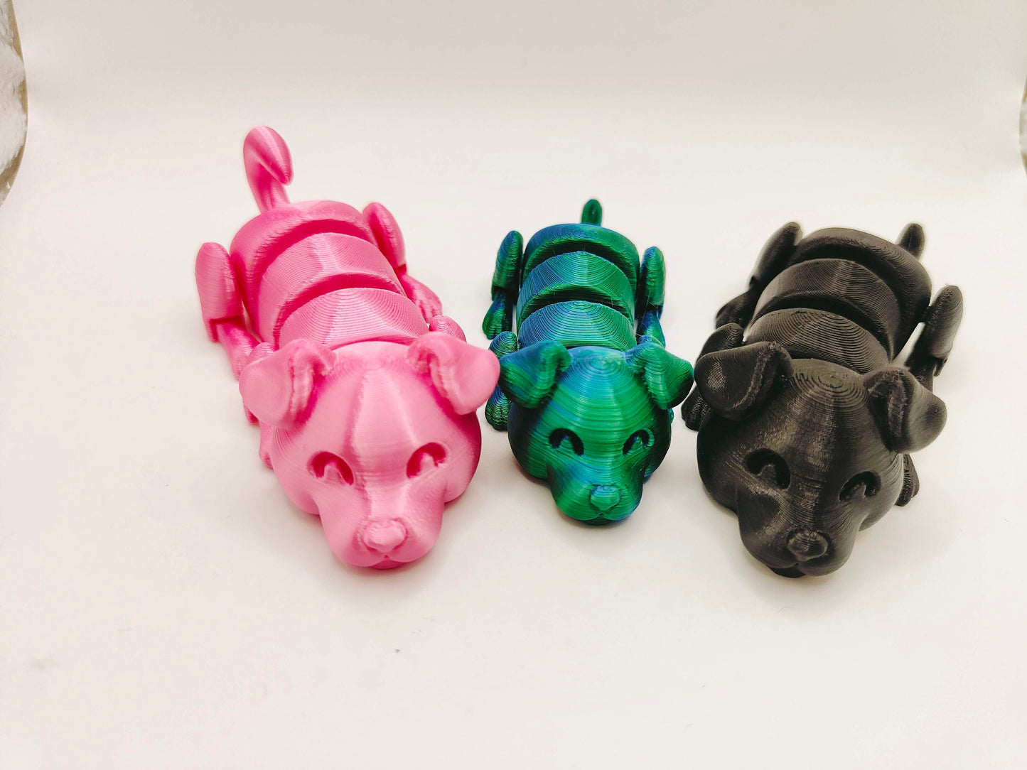 The Lazy Dog, Flexi Articulated Animal, Toy, Home Decor, Dog Ornament, Desk Pet, Unique Toy - 3D Printed - Fidget Toy