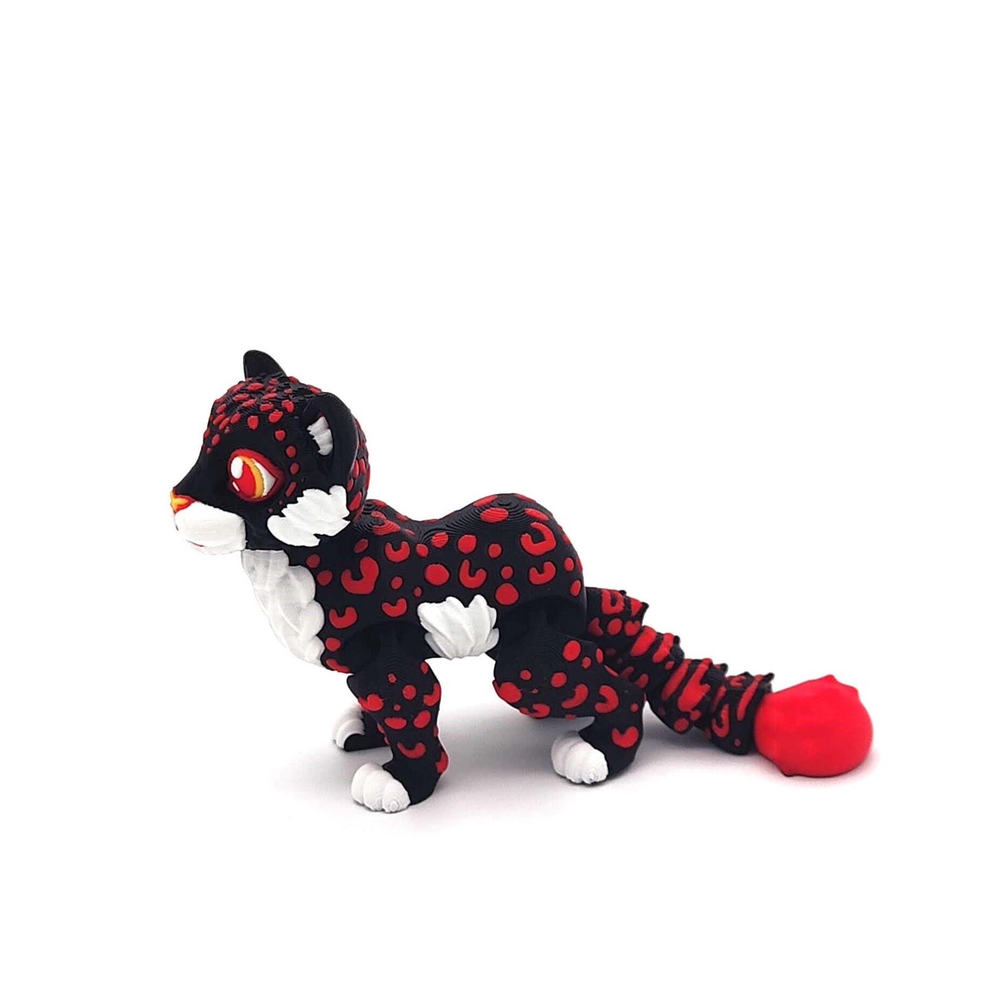 Articulated Leopard Figurine, Flexi Cheetah, Sculpture for Home Decor and Educational Play, Jungle Cat Toy for Adults, Collectables