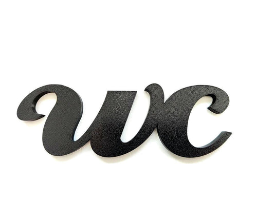 WC sign, Toilet sign, 3D door sign, bathroom sign for home, airbnb, boat or hotel