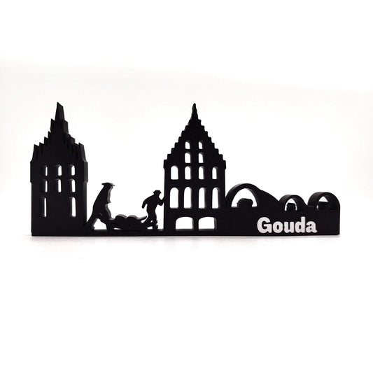 Charming Gouda Skyline Art – Unique Collectible for Home and Bookshelf Decor | Perfect Netherlands Souvenir