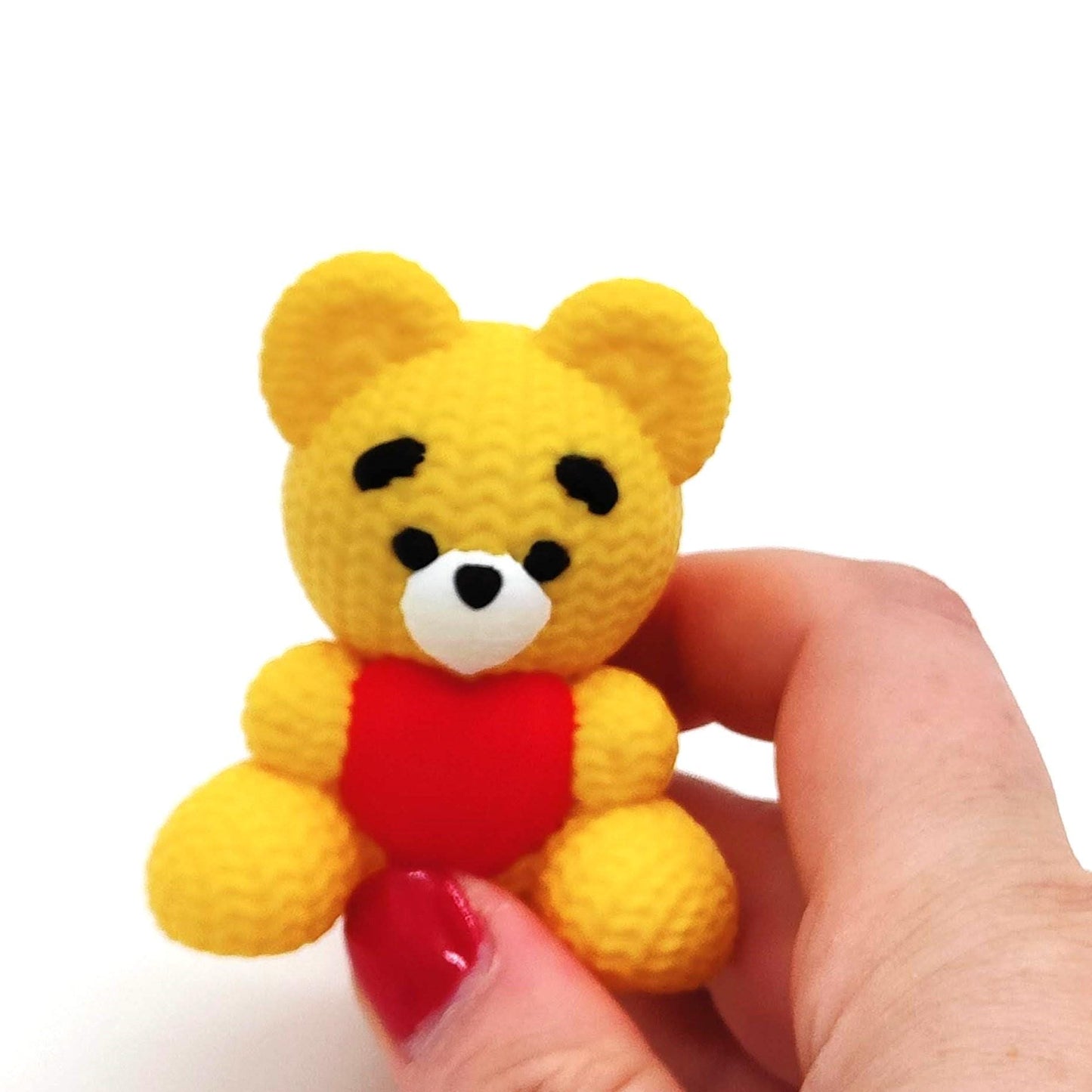 Crochet Teddy Bear Toy – Adorable Companion, Perfect for Gifting, Nursery Decor, printed Teddy, Table Decoration, Love Bear