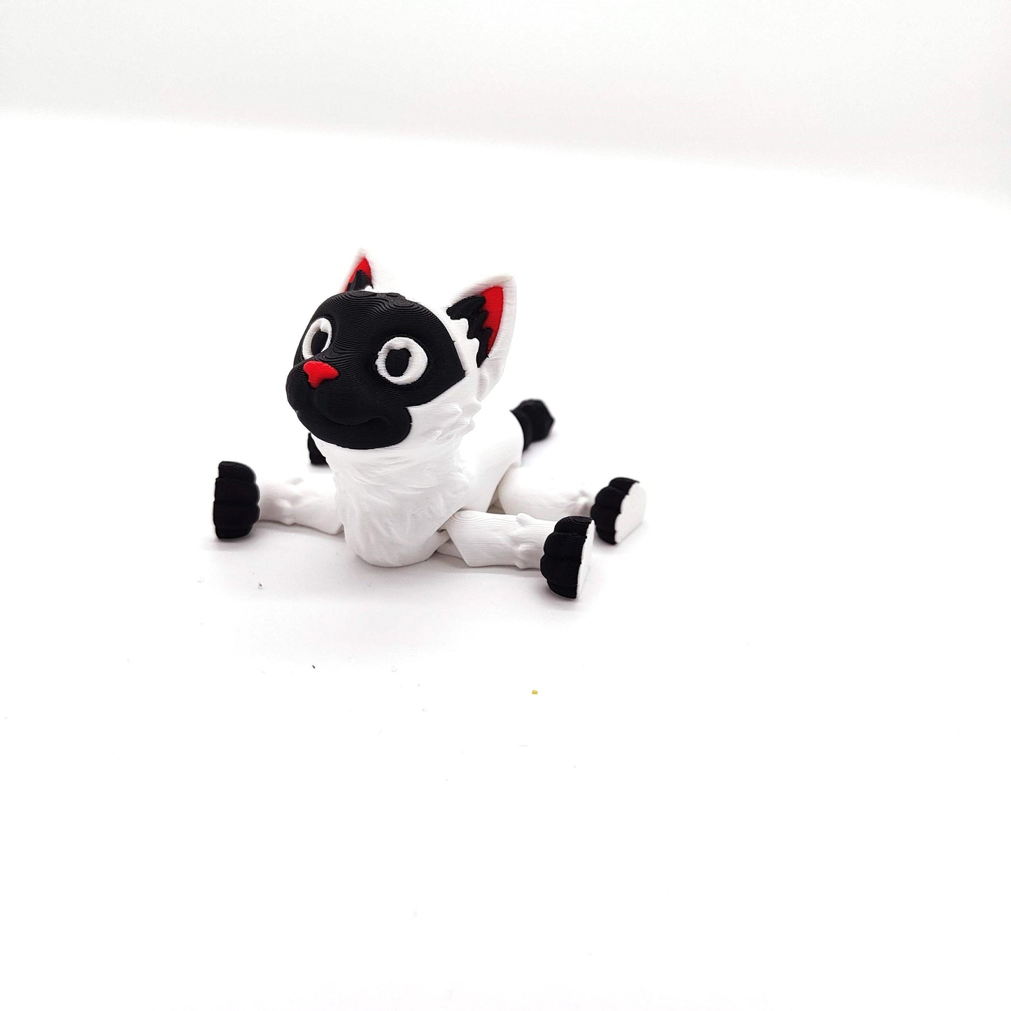 Siamese Black and White Cat Figurine - Cute Animal Toy - Unique Collectible Gift for Cat Lovers, Perfect Home Decor, Desk Companion
