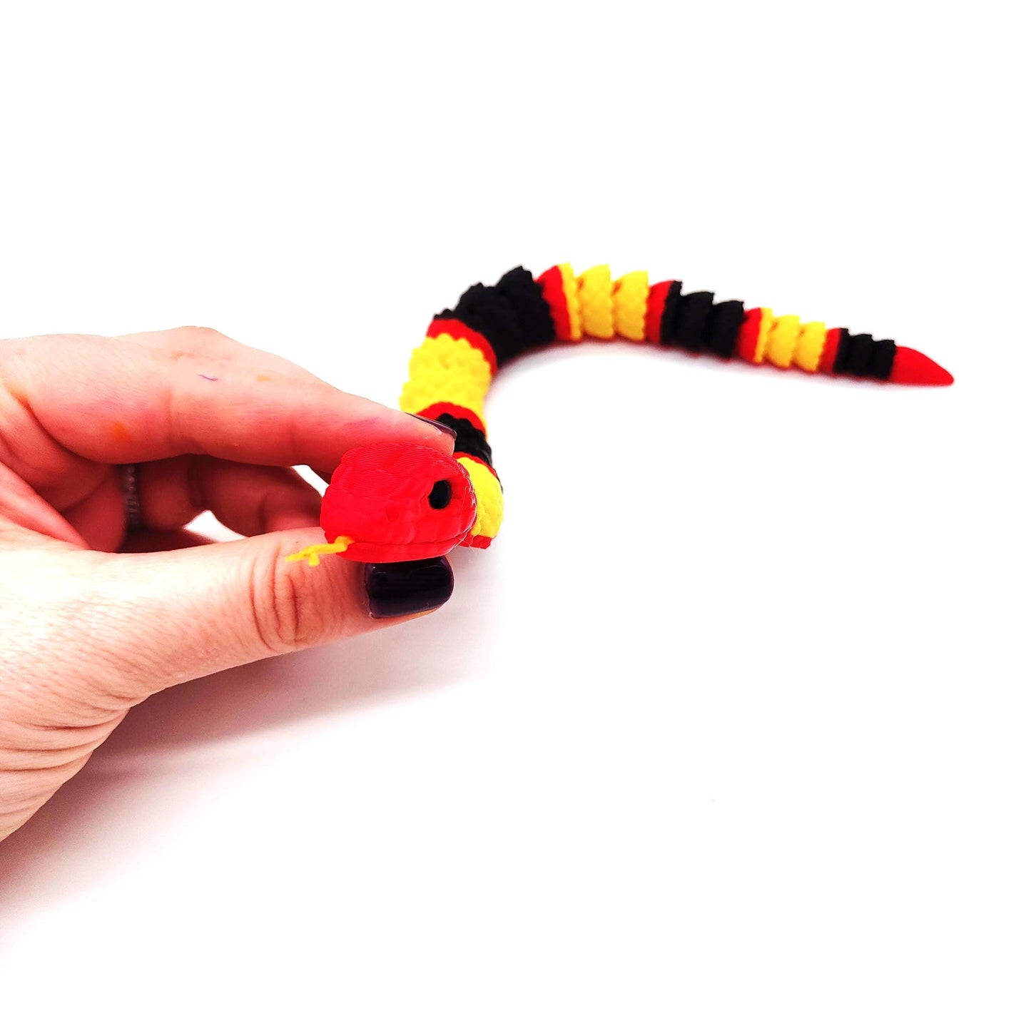 Vibrant Coral Snake - Realistic Articulated Reptile in Red, Yellow, and Black - Perfect for Collectors & Nature Lovers