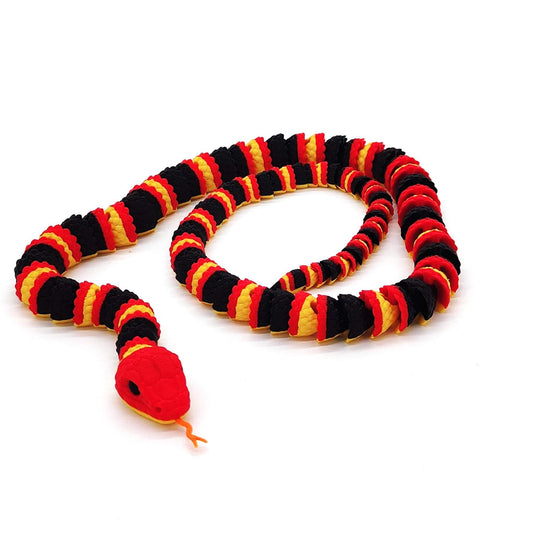 Vibrant Coral Snake - Realistic Articulated Reptile in Red, Yellow, and Black - Perfect for Collectors & Nature Lovers