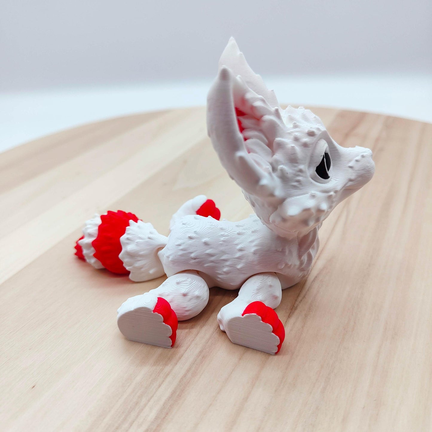 Flexi Fennec Fox - Adorable White Fox Figurine, Enhance your desk, shelf, or gift someone special, Perfect for Collectors