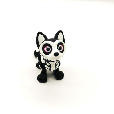 Adorable Ghost Cat Skeleton Figurine – Spooky and Cute Halloween Decor, Day of the Dead, or Unique Year-Round Gothic Home Accent