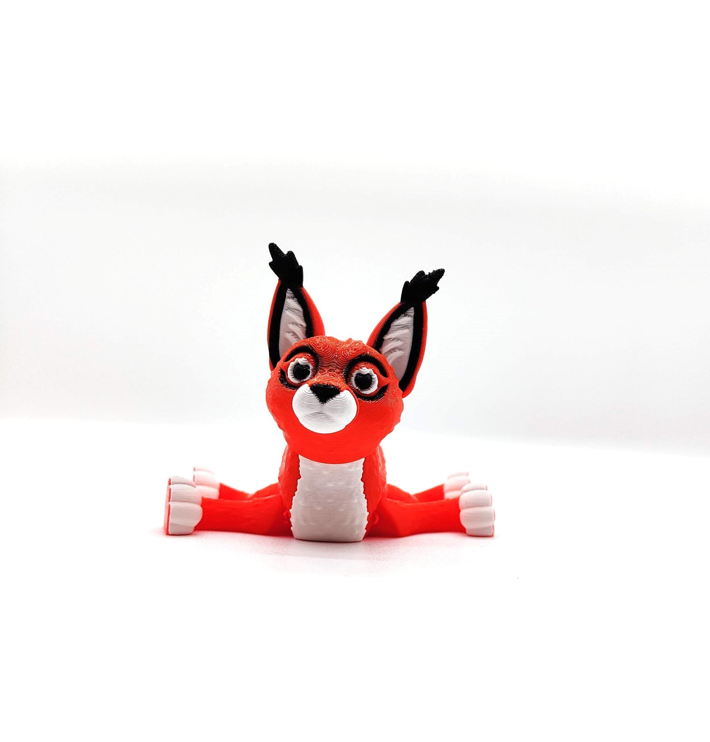 Flexible Caracal Cat Figurine –Poseable Exotic Animal Sculpture, Gift for Cat Lovers and Wildlife Enthusiasts, Home Decor Accent, office pet