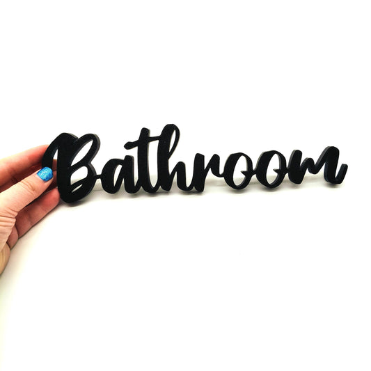 Elegant 'Bathroom' Wall or Door Sign - Perfect for Modern and Classic Home Décor Styles