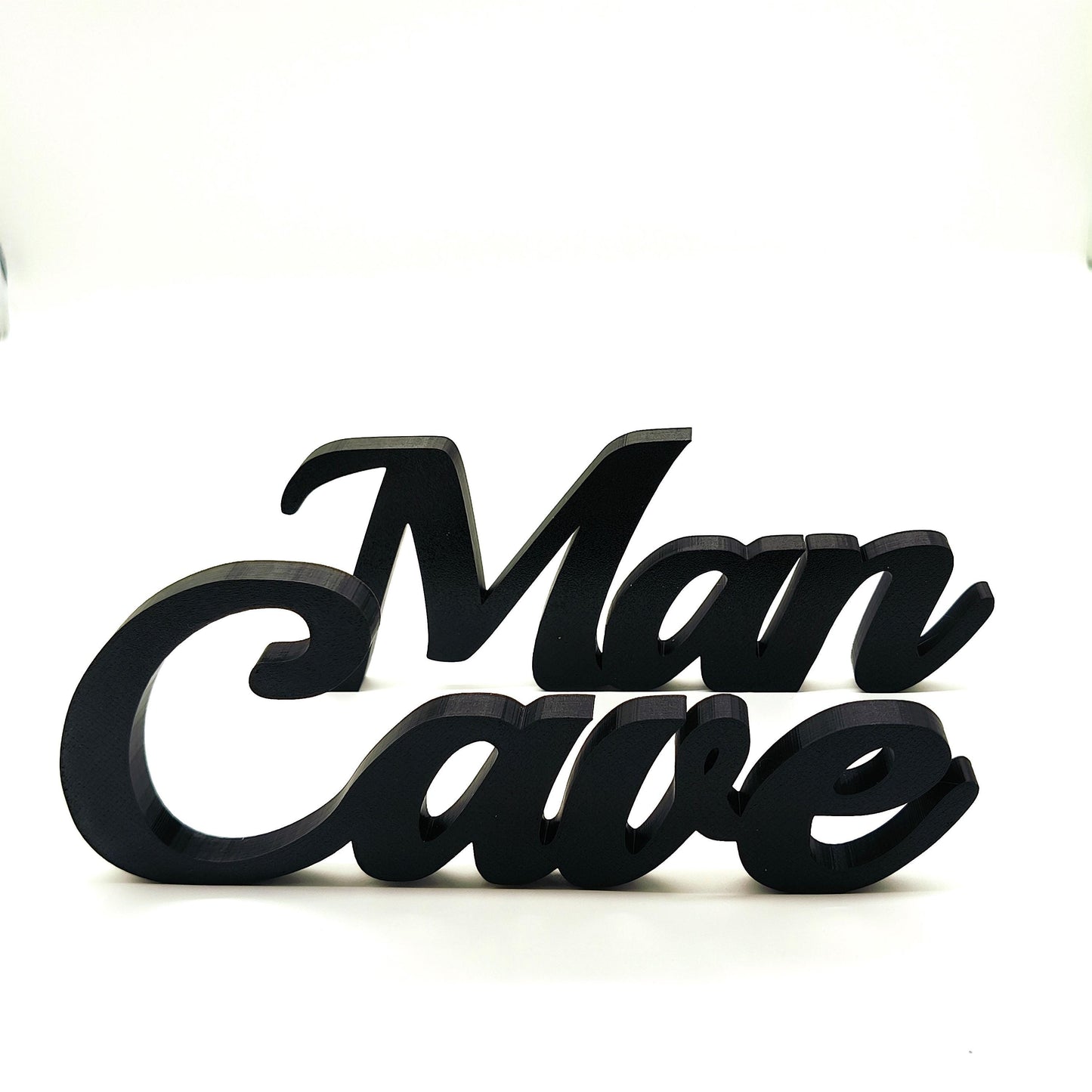 Man Cave Wall Sign - Custom Black Wall Decor for Men’s Room, Garage, Bar, or Office - Stylish Gift for Him, Personalized Home Decorations