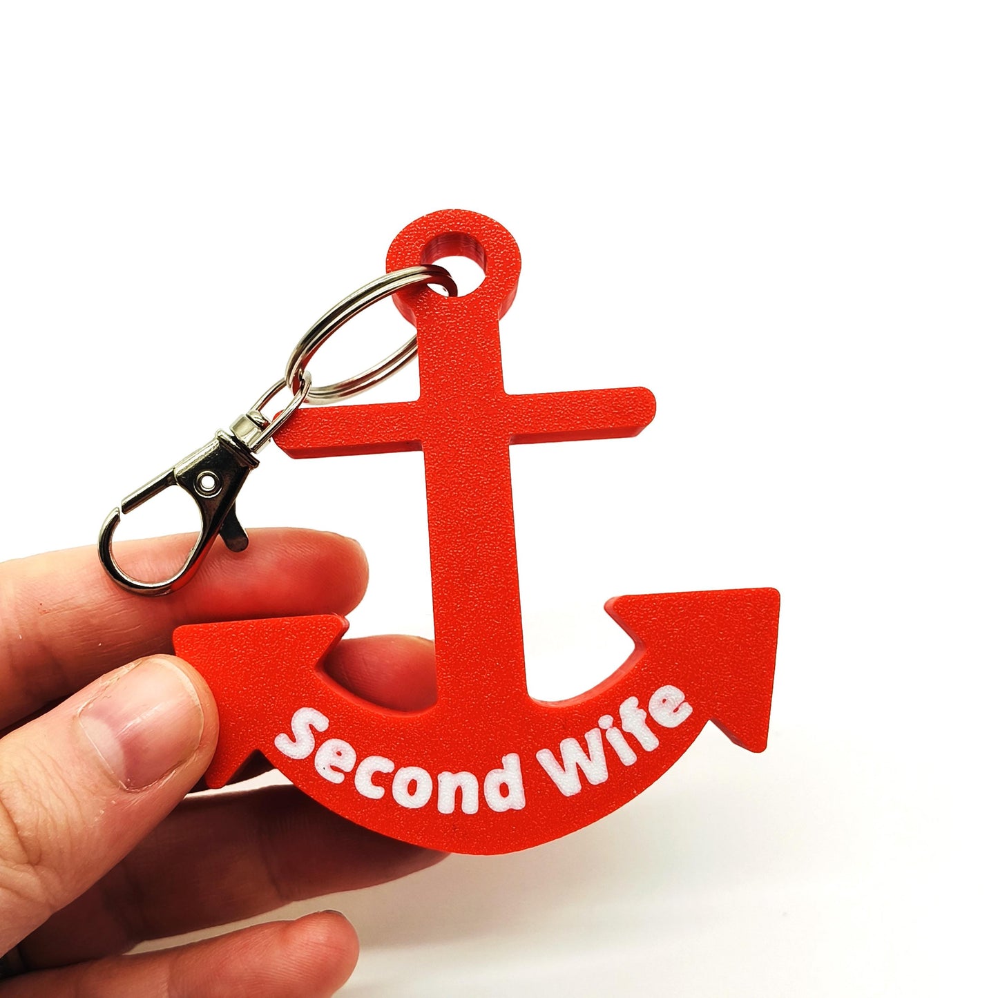 Keychain 'Second wife' anker, Anchor Key Float, Perfect Gift for Boat Lovers, Floating Keychain for Keys, Gift for Boat Owner