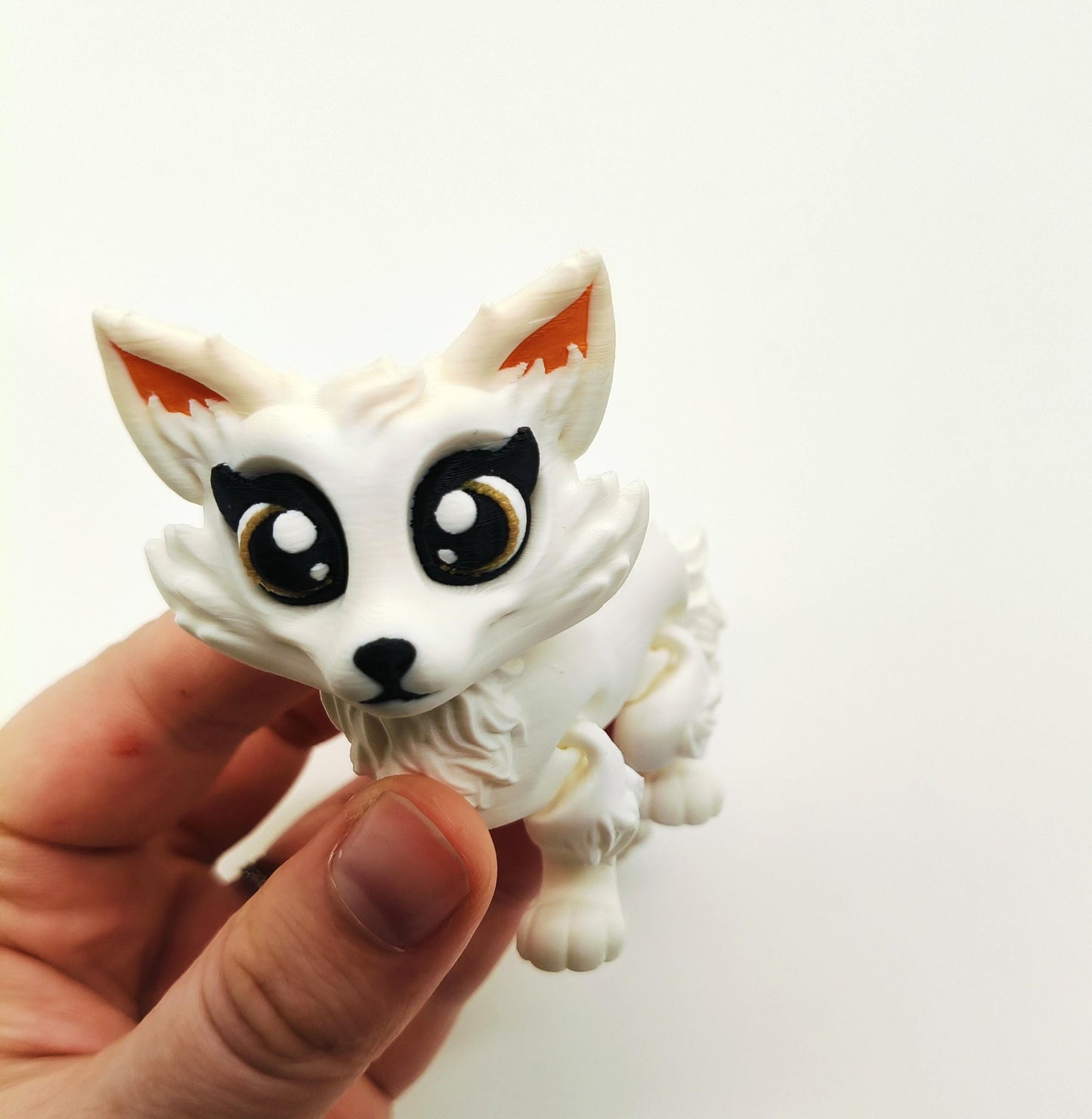 Articulated Arctic Fox – Poseable Flexible Animal Figure – Cute Fidget Companion, Perfect Gift for Animal Lovers, Fantasy Creature