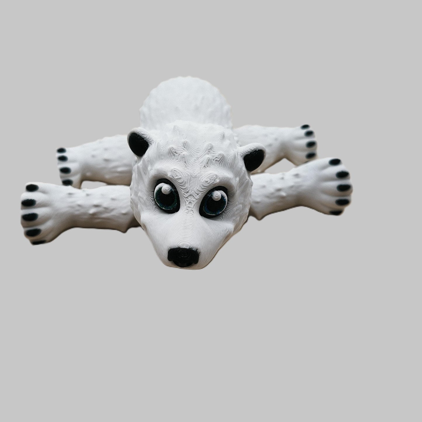 Articulated Polar Bear Figurine – Flexible Animal Figurine – Cute White Bear Gift – Fidget Desk Decor for Wildlife Lovers & Collectors