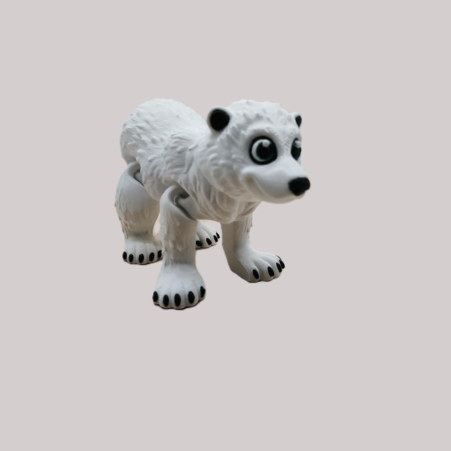 Articulated Polar Bear Figurine – Flexible Animal Figurine – Cute White Bear Gift – Fidget Desk Decor for Wildlife Lovers & Collectors
