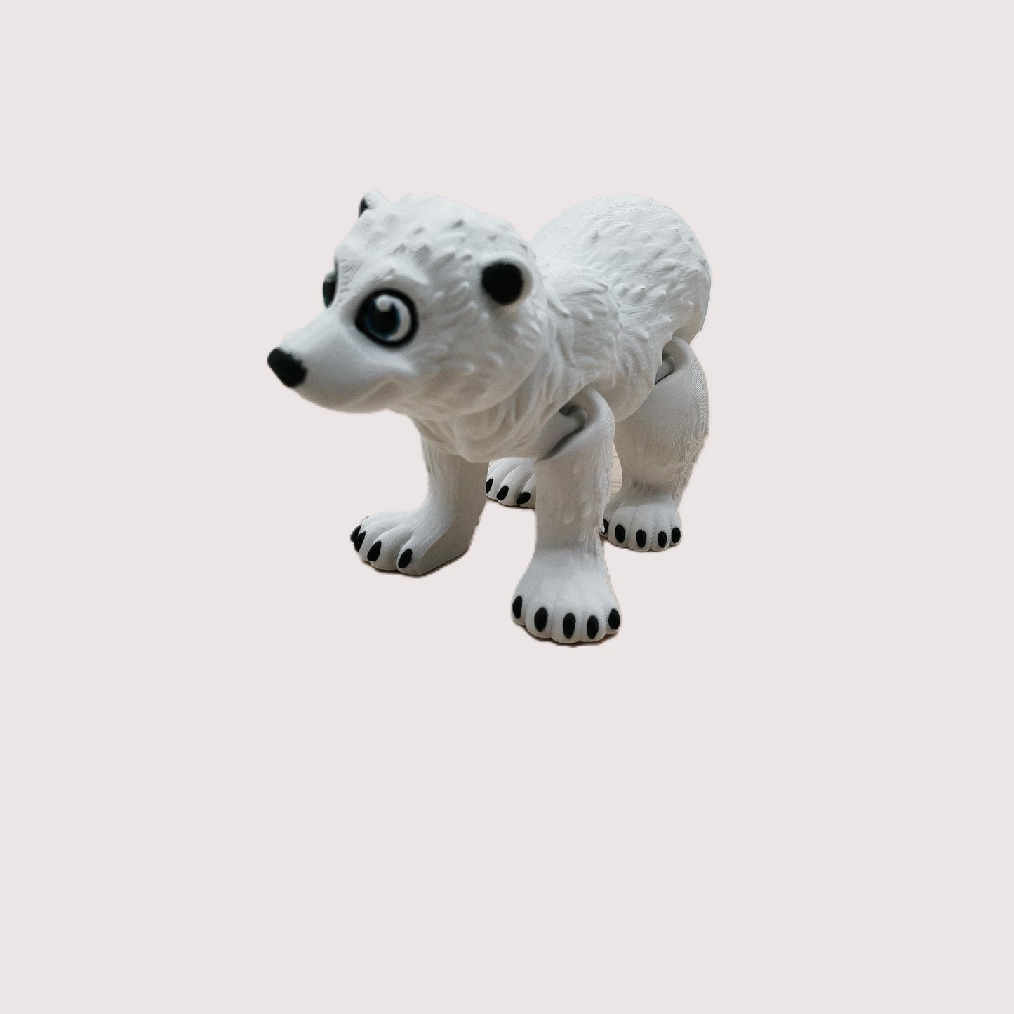 Articulated Polar Bear Figurine – Flexible Animal Figurine – Cute White Bear Gift – Fidget Desk Decor for Wildlife Lovers & Collectors