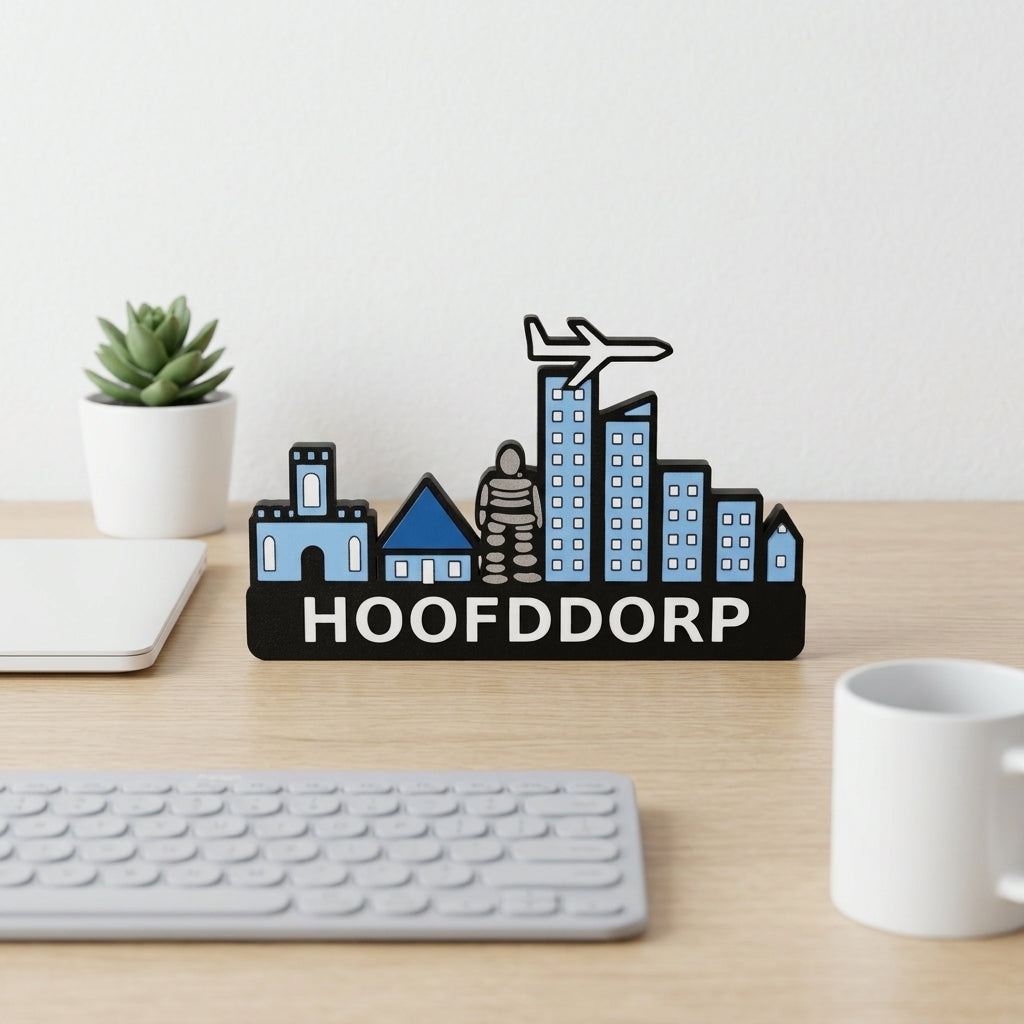 Skyline Hoofddorp – kleurrijk stadssilhouet