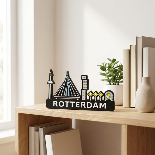 Skyline Rotterdam – kleurrijk stadssilhouet