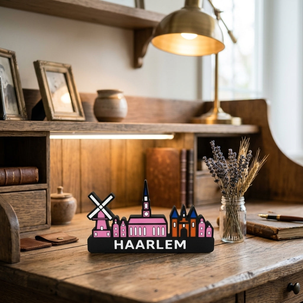 Skyline Haarlem – kleurrijk stadssilhouet