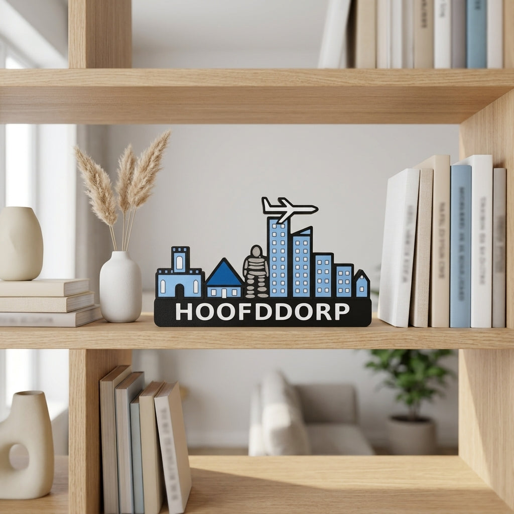 Skyline Hoofddorp – kleurrijk stadssilhouet