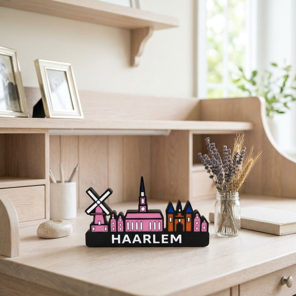 Skyline Haarlem – kleurrijk stadssilhouet