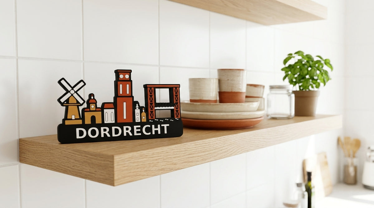 Skyline Dordrecht – kleurrijk stadssilhouet