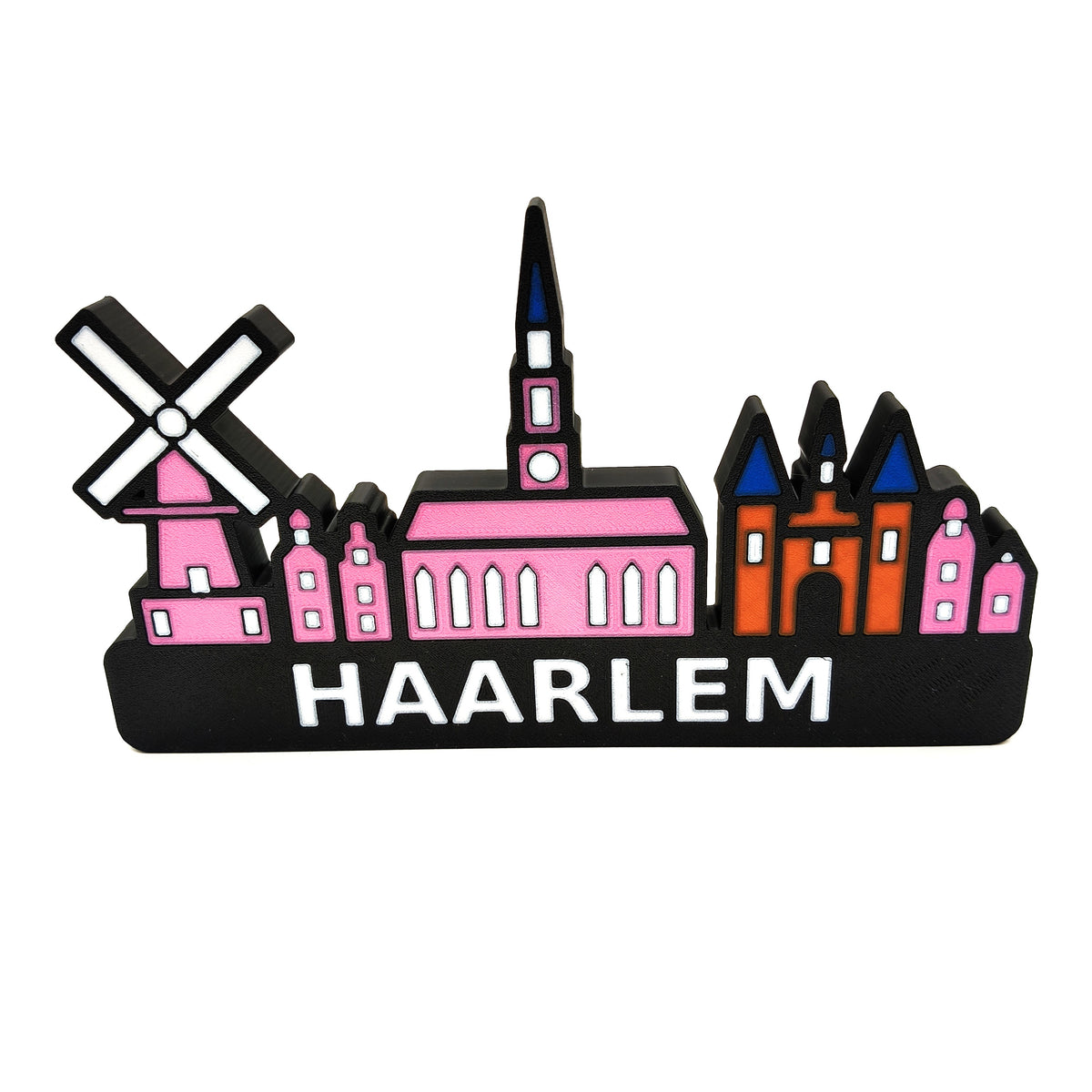 Skyline Haarlem – kleurrijk stadssilhouet