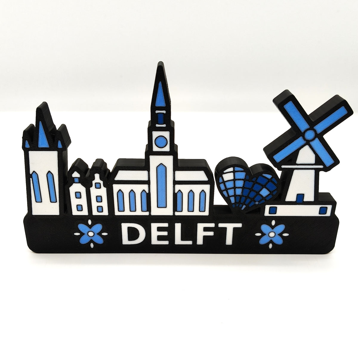 Skyline Delft – kleurrijk stadssilhouet