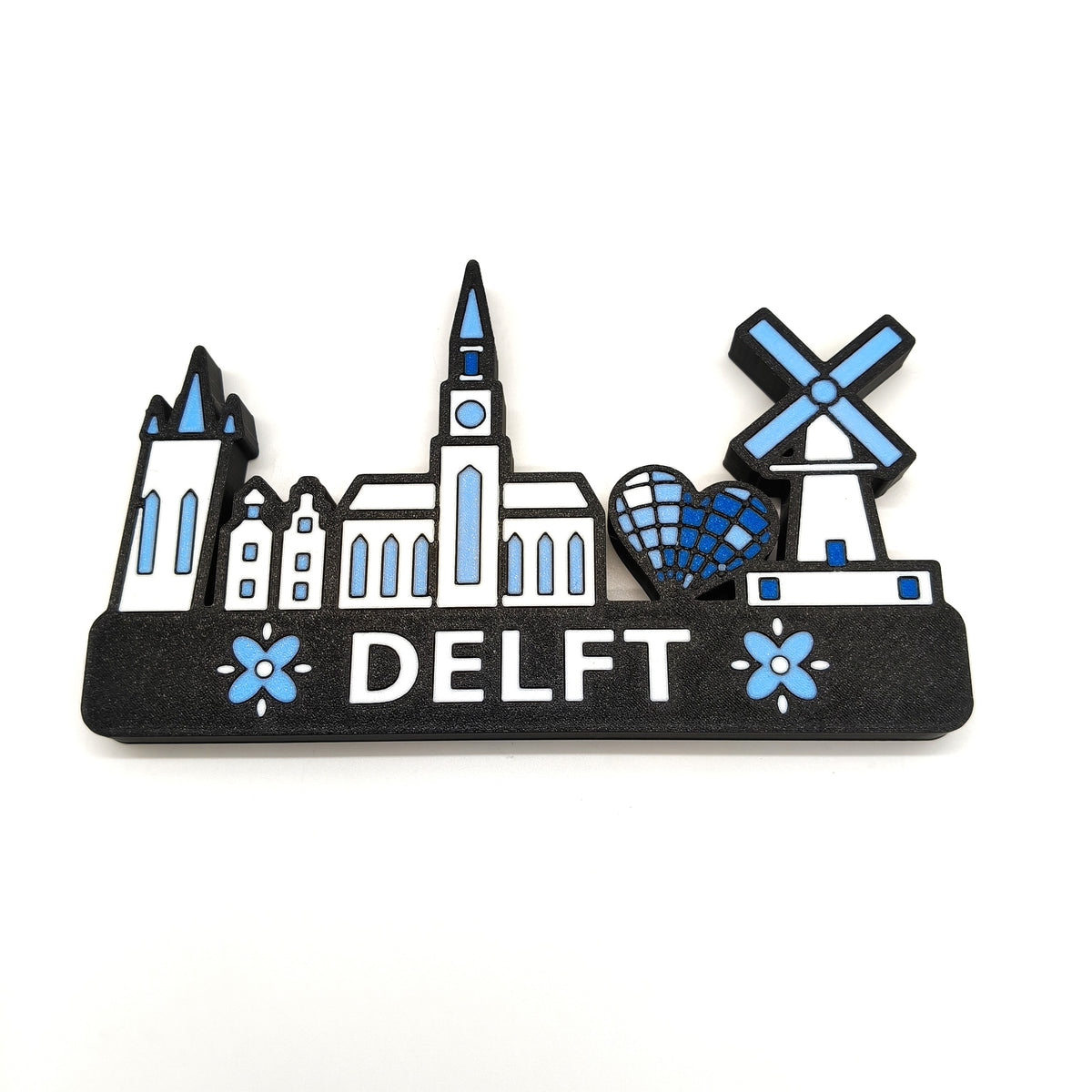 Skyline Delft – kleurrijk stadssilhouet