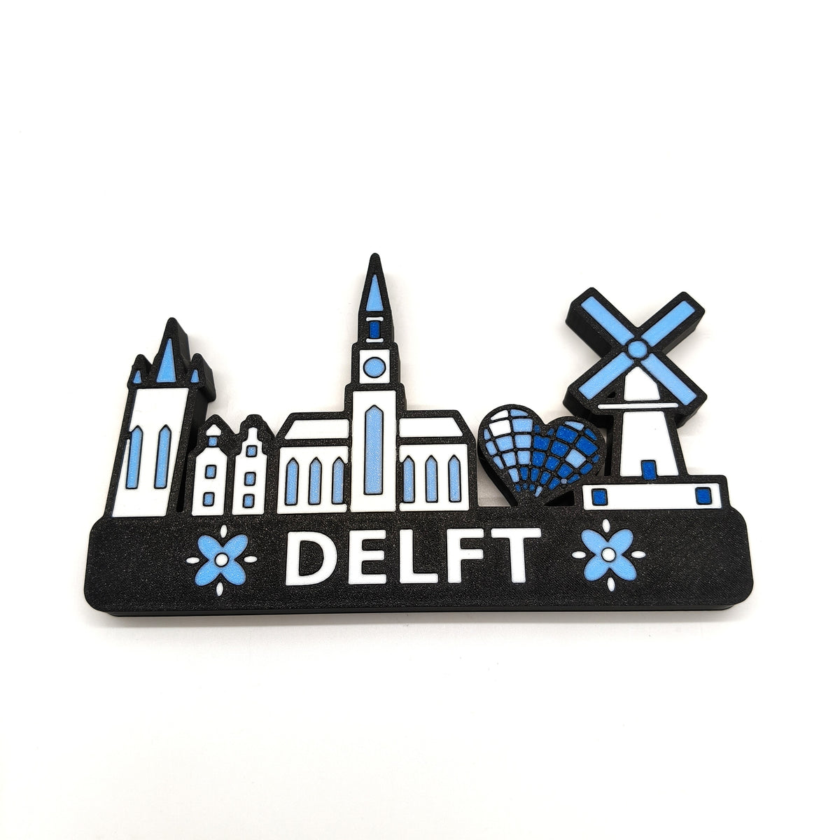 Skyline Delft – kleurrijk stadssilhouet