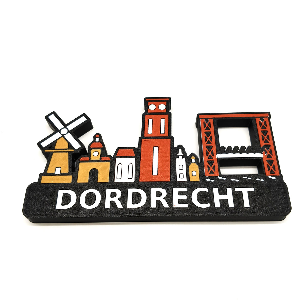 Skyline Dordrecht – kleurrijk stadssilhouet