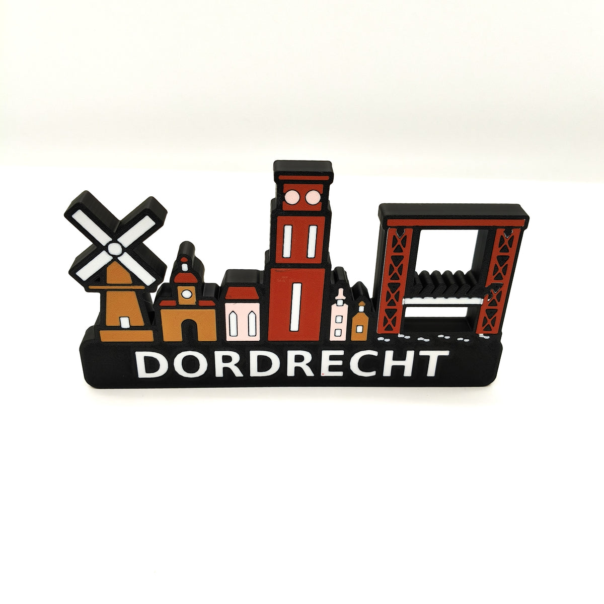 Skyline Dordrecht – kleurrijk stadssilhouet
