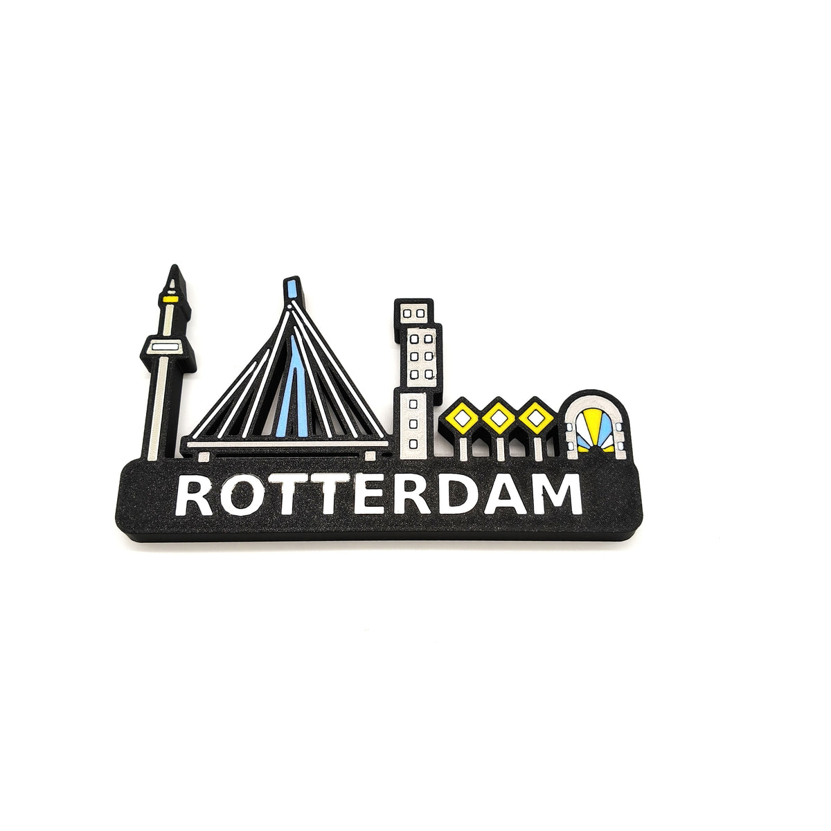 Skyline Rotterdam – kleurrijk stadssilhouet