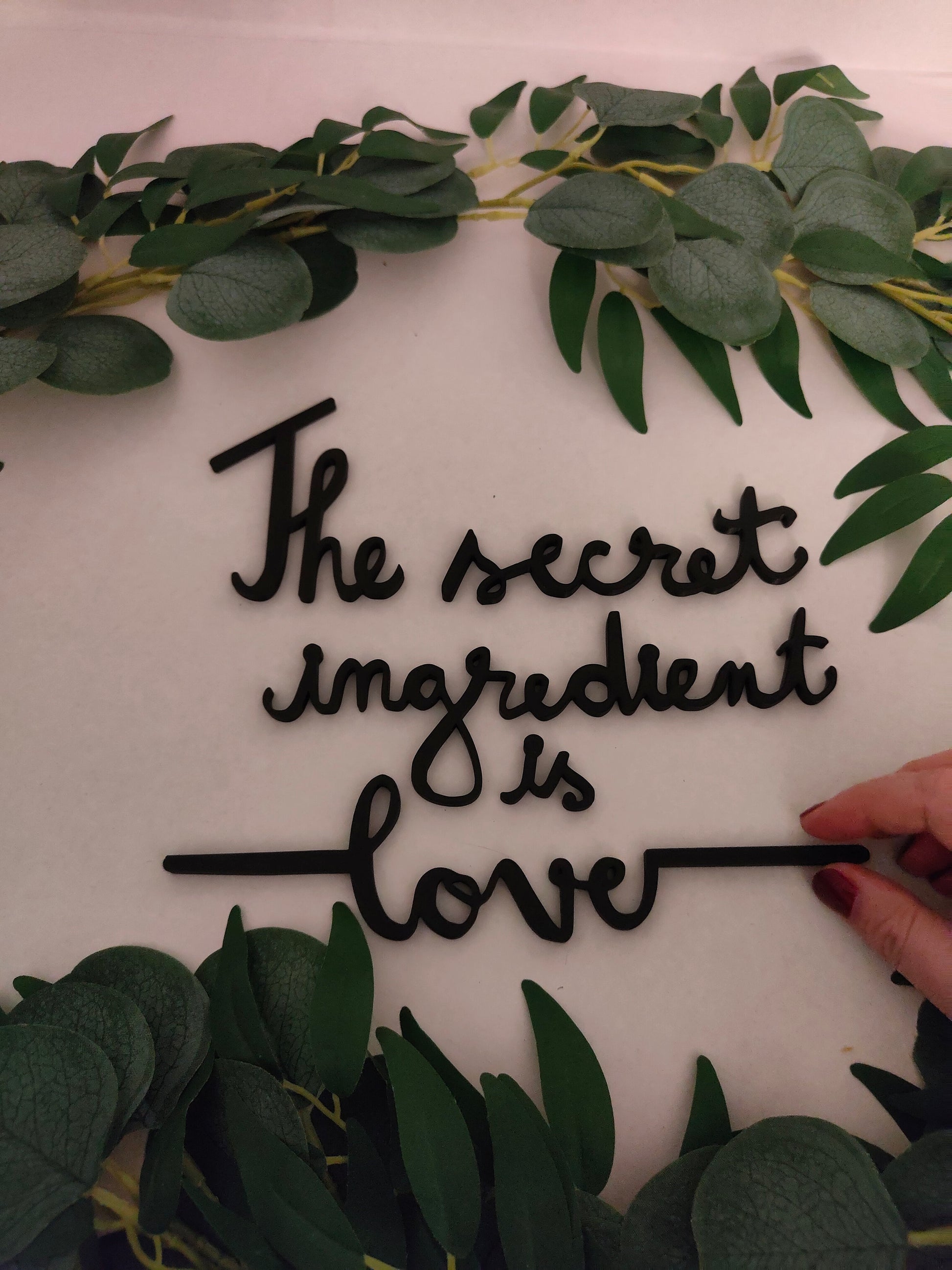 The secret ingredient is love sign, wall plastic sign, kitchen decoration sign, sign home letters decor