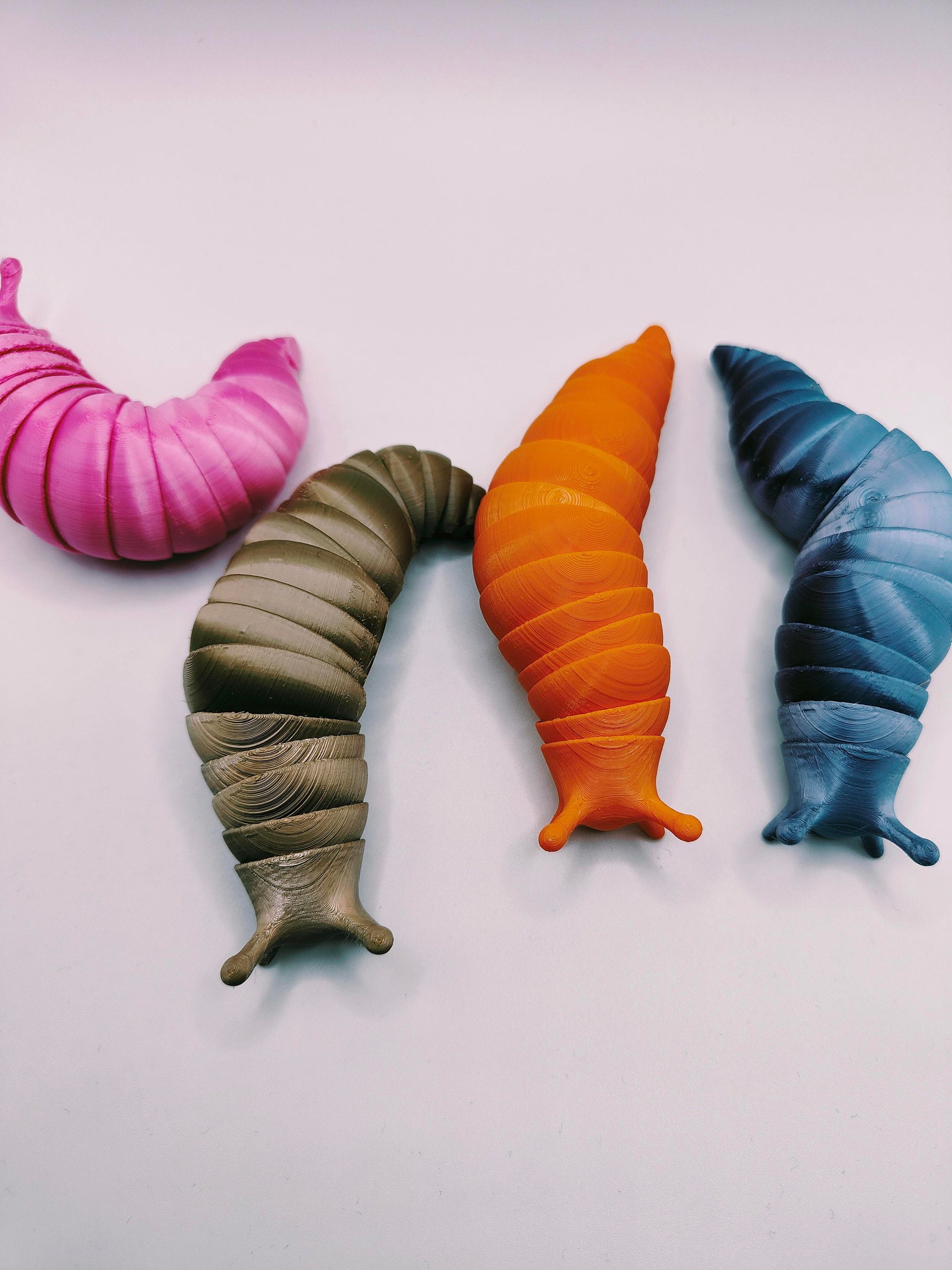 Slug Fidget Toy | 3D Printed Worm Fidget Desk Toy | Friendly Articulated Wiggly Slug