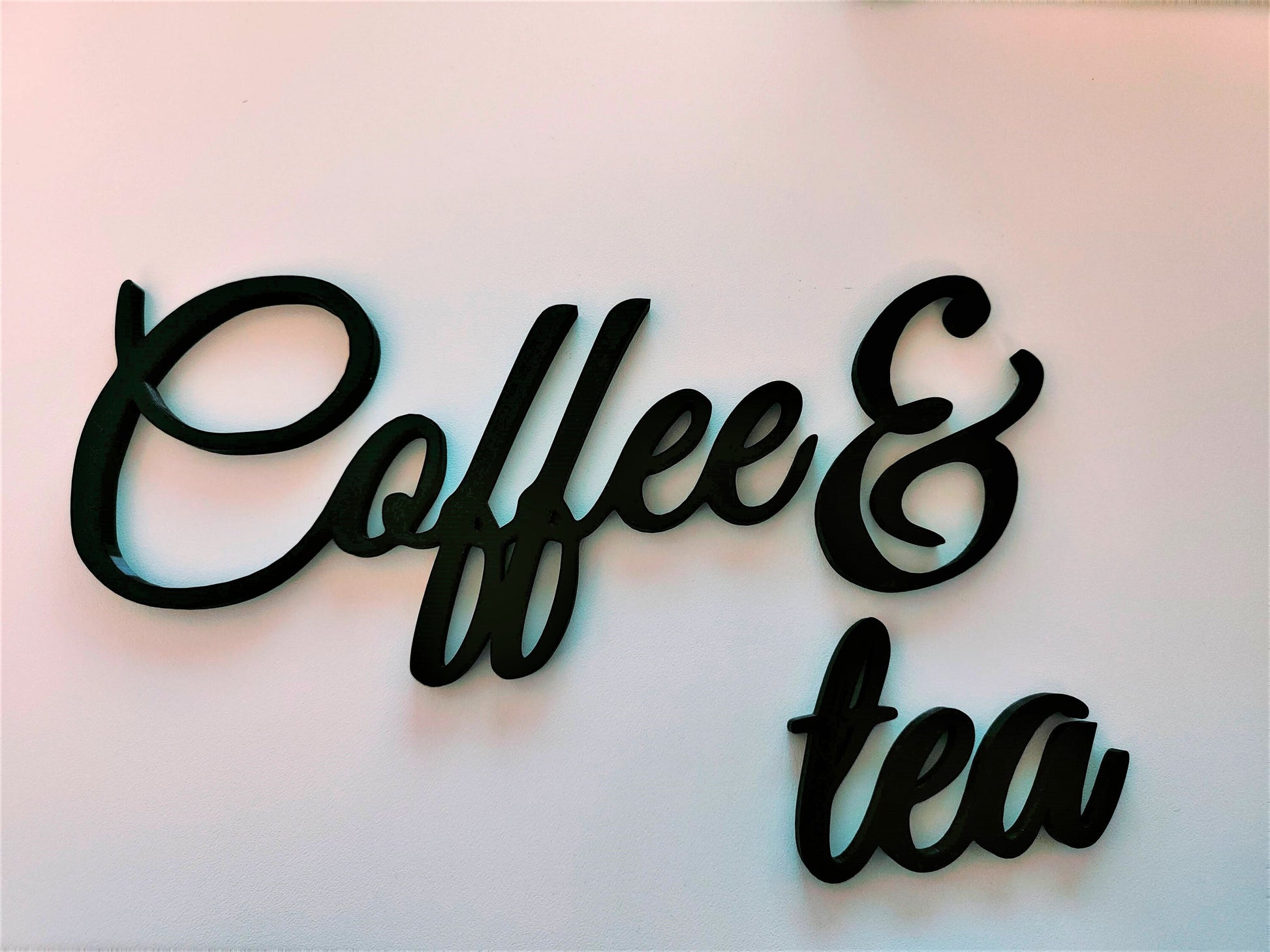 Coffee and tea sign, wall plastic sign, coffee sign, gift for coffee lover, coffee bar decoration, coffee corner