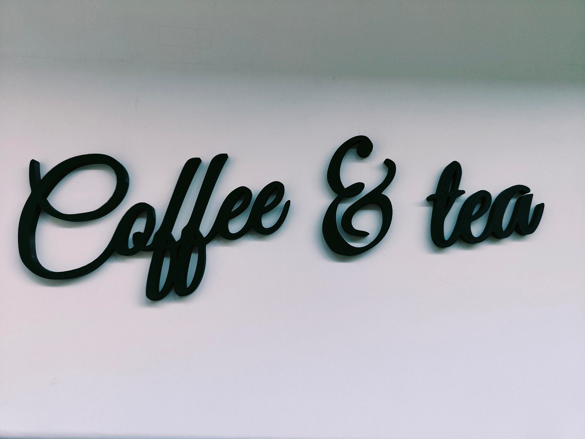 Coffee and tea sign, wall plastic sign, coffee sign, gift for coffee lover, coffee bar decoration, coffee corner