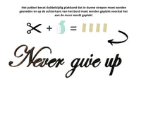 Never give up sign, wall plastic sign, motivational quote sign, sign home decor, 3D printed