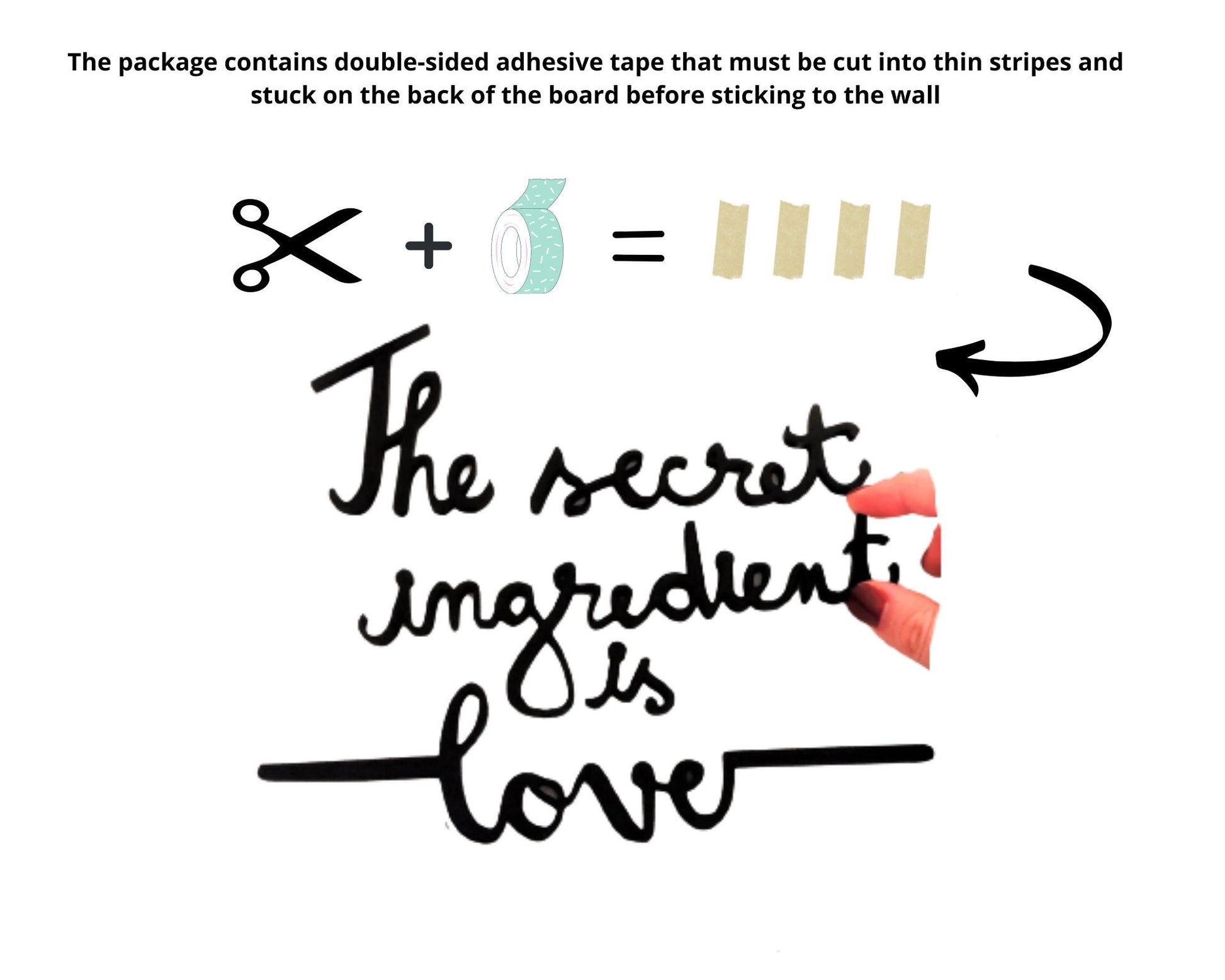 The secret ingredient is love sign, wall plastic sign, kitchen decoration sign, sign home letters decor