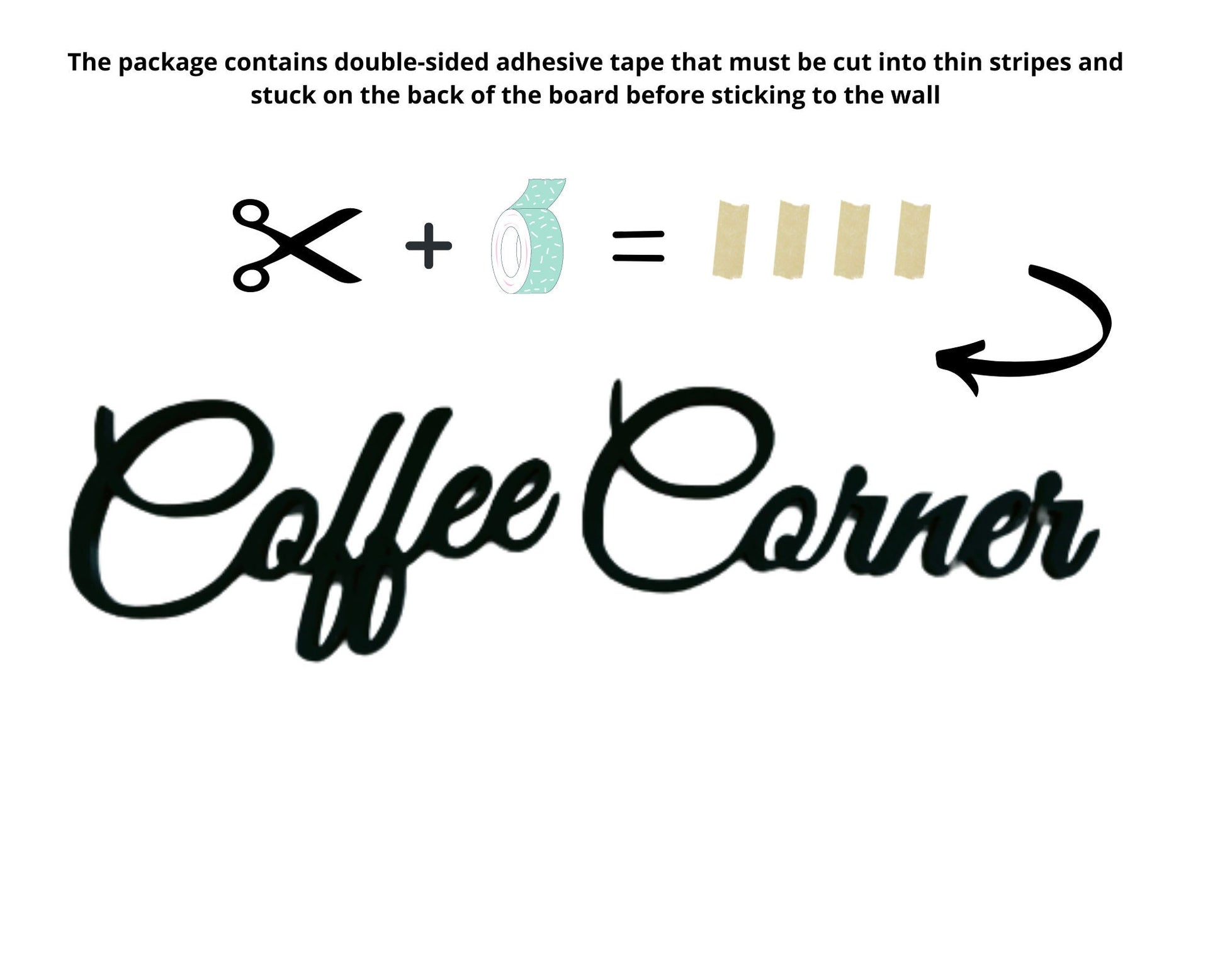Coffee corner sign, wall plastic sign, coffee sign, gift for coffee lover, coffee bar decoration