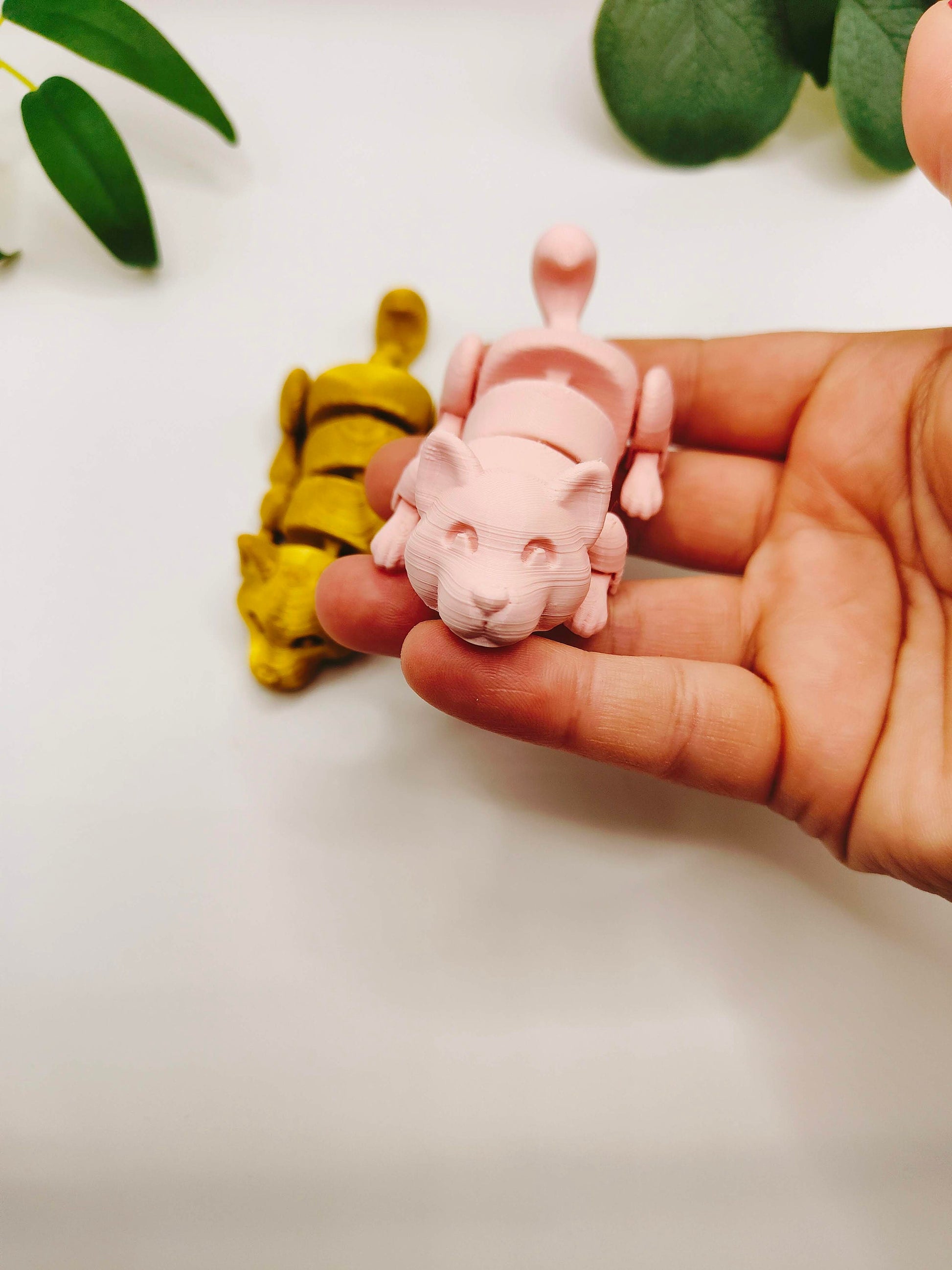 The Lazy Dog, Flexi Articulated Animal, Toy, Home Decor, Dog Ornament, Desk Pet, Unique Toy - 3D Printed - Fidget Toy