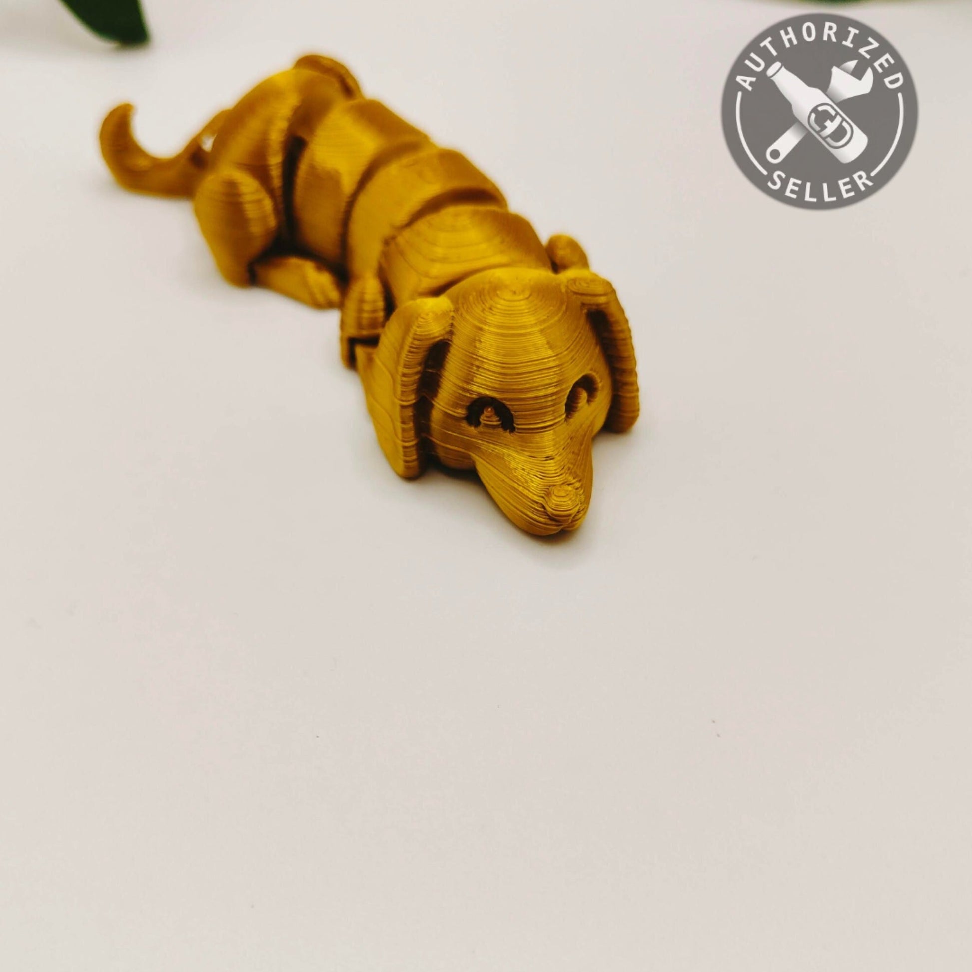 The Lazy Dog, Flexi Articulated Animal, Dachshund Toy, Home Decor, Dog Ornament, Desk Pet, Unique Toy - 3D Printed - Fidget Toy