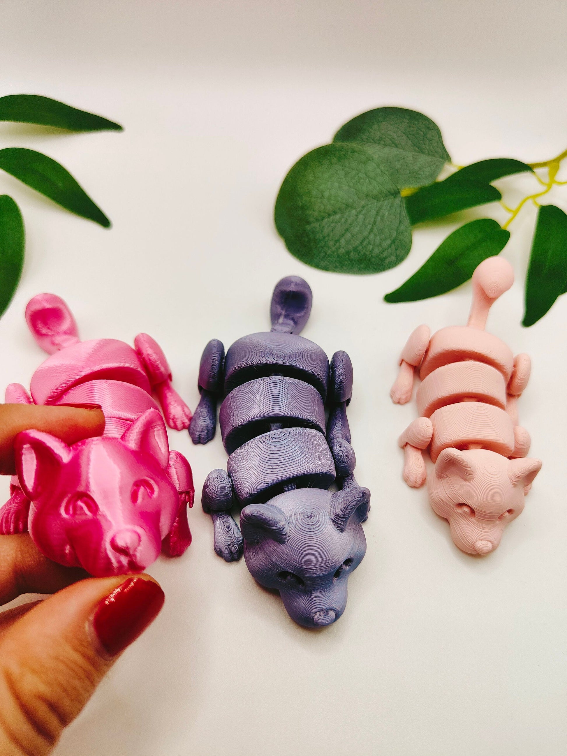 The Lazy Dog, Flexi Articulated Animal, Toy, Home Decor, Dog Ornament, Desk Pet, Unique Toy - 3D Printed - Fidget Toy