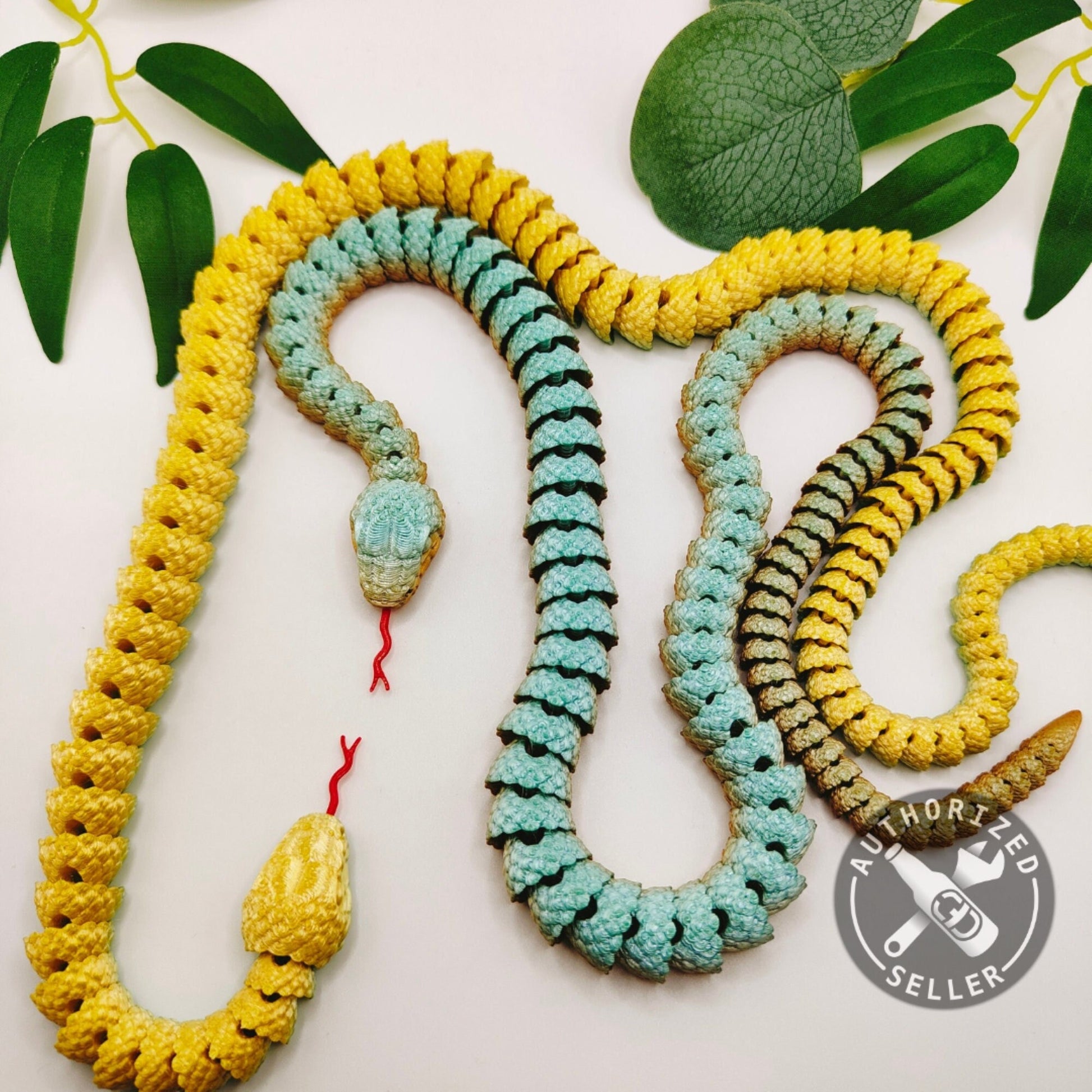Articulated Snake Flexible 3D Printed Fidget Toy - Desk - Stress Toy -