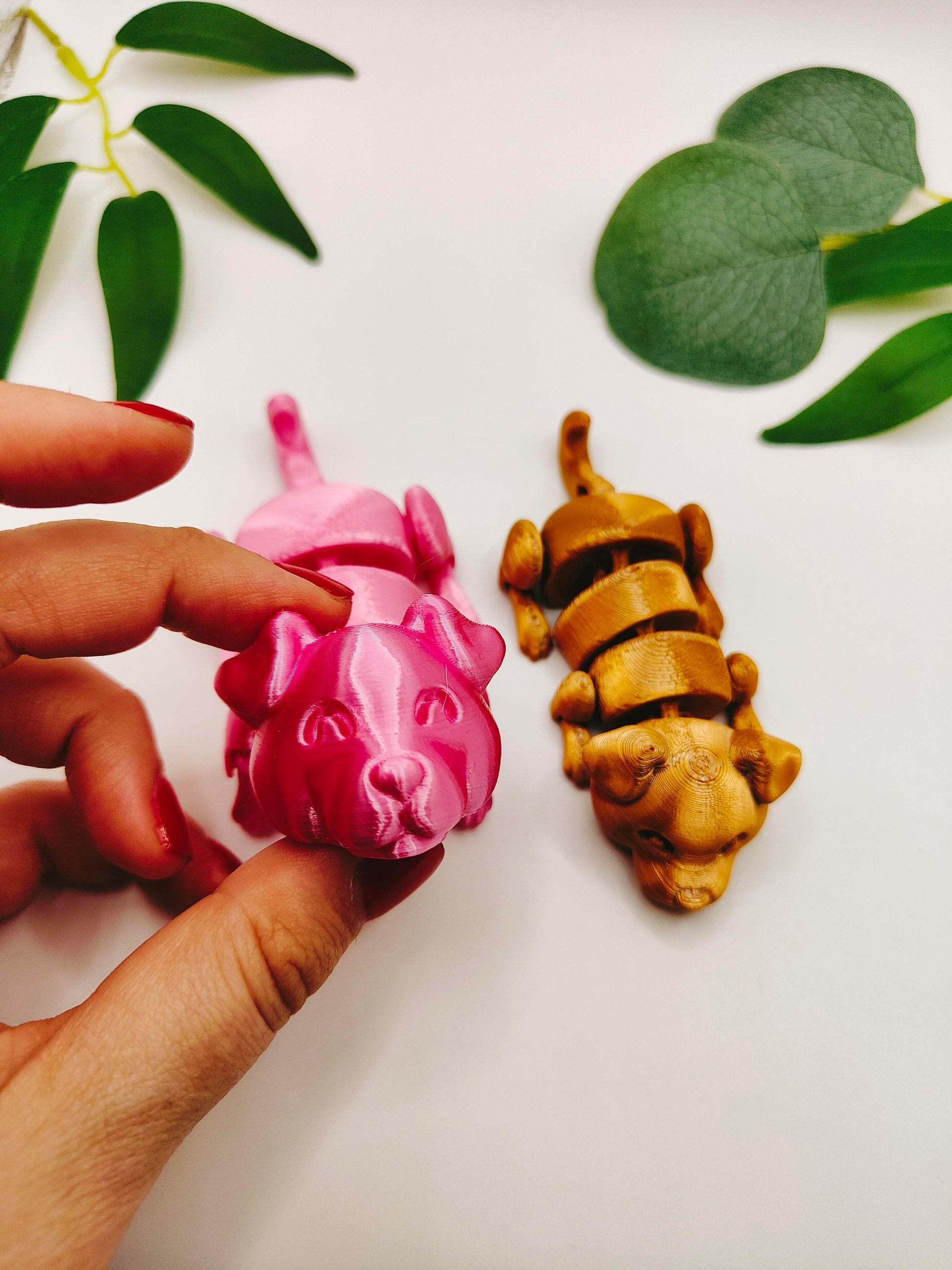 The Lazy Dog, Flexi Articulated Animal, Toy, Home Decor, Dog Ornament, Desk Pet, Unique Toy - 3D Printed - Fidget Toy