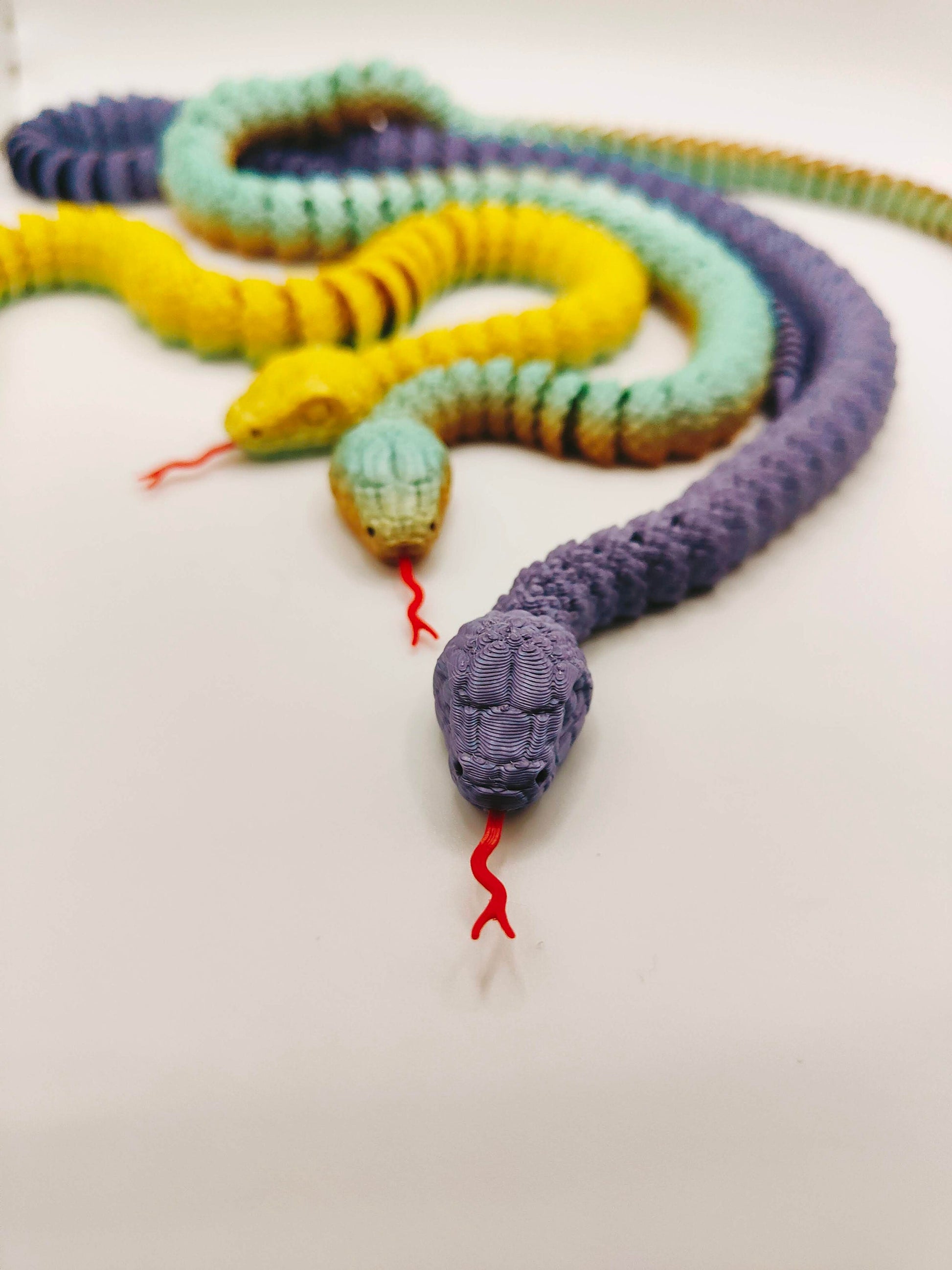 Articulated Snake Flexible 3D Printed Fidget Toy - Desk - Stress Toy -