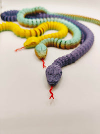 Articulated Snake Flexible 3D Printed Fidget Toy - Desk - Stress Toy -
