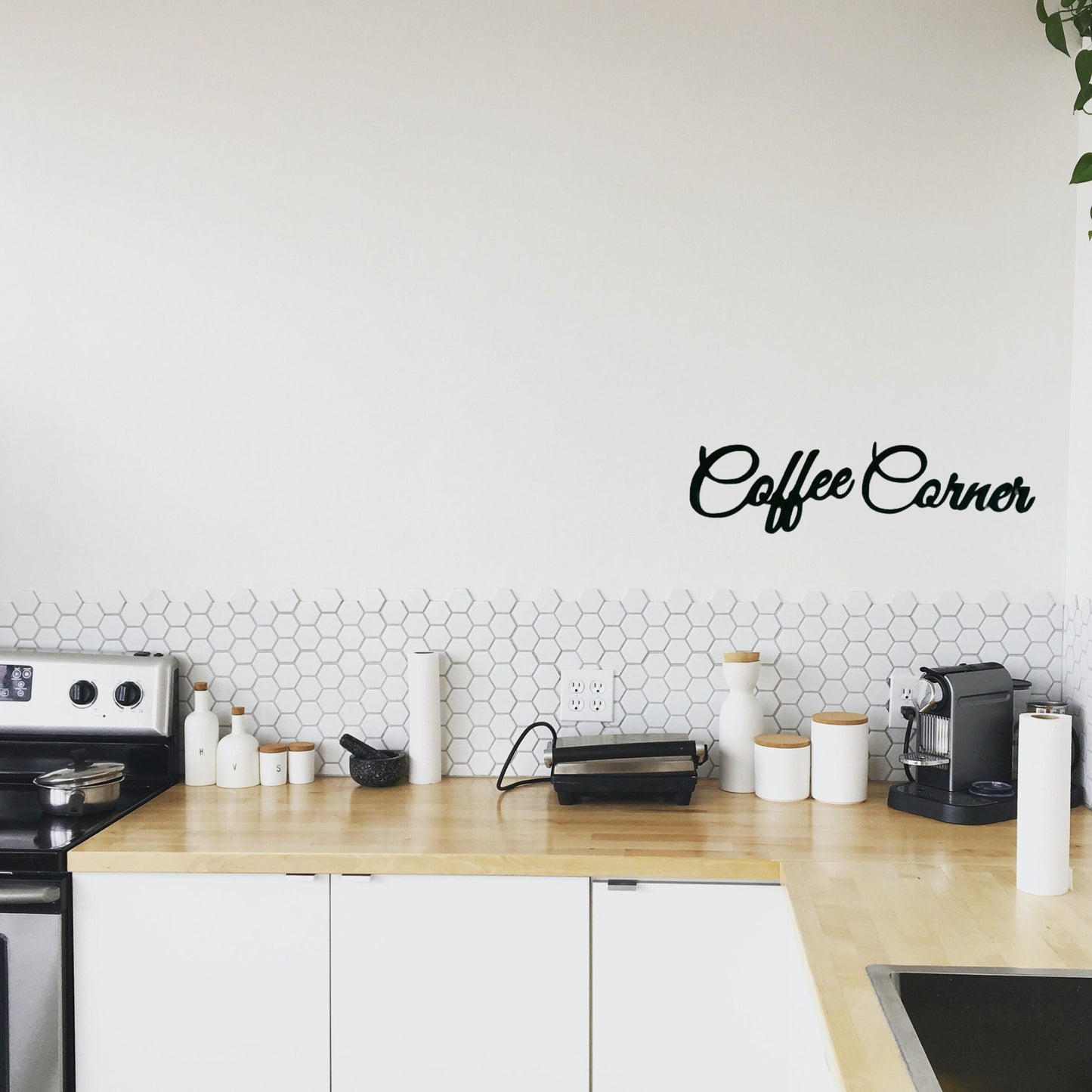 Coffee corner sign, wall plastic sign, coffee sign, gift for coffee lover, coffee bar decoration